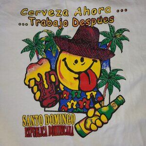 "Cerveza Ahora... Trabajo Despues" Graphic Cotton Unisex Small Tee